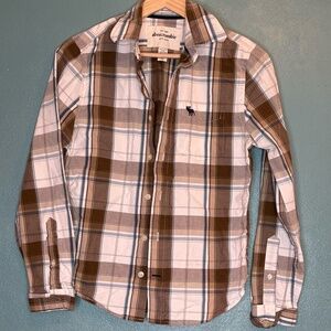 Abercrombie & Fitch Boys Muscle Button Down Shirt Size Large
